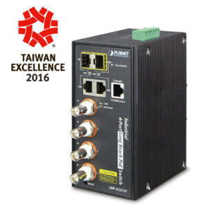 LRP-422CST Industrial 4-port Coax + 2-port 10/100/1000T + 2-port 100/1000X SFP Long Reach PoE over Coaxial Managed Switch
