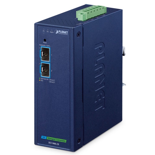 IXT-900-2X Industrial 2-Port 10GBASE-X SFP+ Managed Media Converter