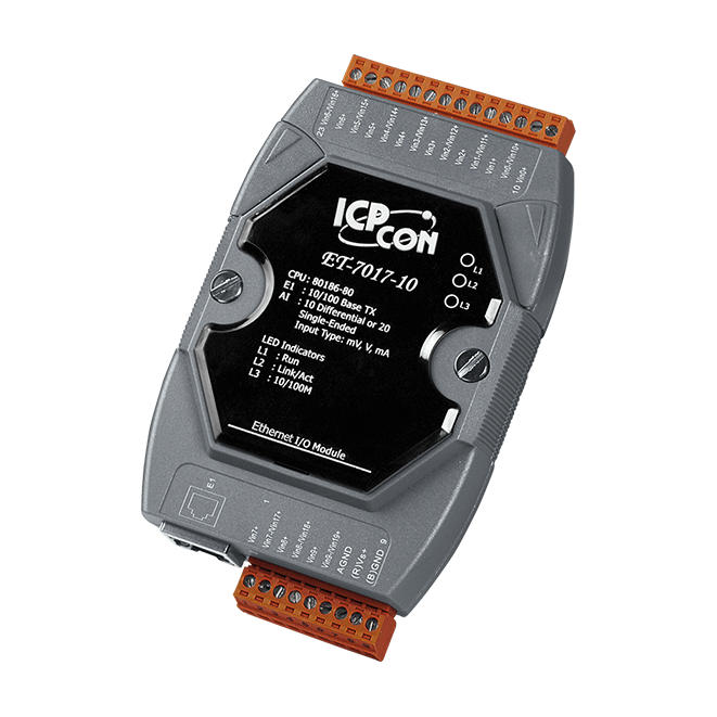 ET-7017-10 10/20-channel Analog Input Module with High Voltage Protection Module