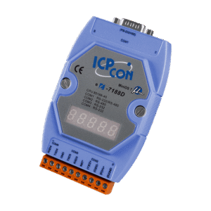 I-7188D/DOS/512 Serial PAC with 80188-40 CPU, ROM-DOS, 512KB Flash, 256KB SRAM and 7-Segment LED Display (Blue Cover)