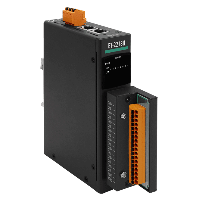 ET-2218H/S1 Ethernet I/O Module with 8-ch High Speed Thermocouple Input, includes CN-1825M Daughter Board