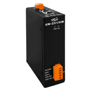 GW-2515iM Modbus TCP to RTU/ASCII Cybersecurity Gateway with 2-port Ethernet Switch & 1-port Isolated RS-422/485
