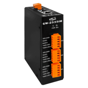 GW-2535iM Modbus TCP to RTU/ASCII Cybersecurity Gateway with 2-port Ethernet Switch & 3-port Isolated RS-422/485